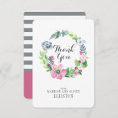 Boho Waterverf Bloemen & Vlinder | Dank u Bedankkaart (Voorkant / Achterkant)