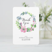 Boho Waterverf Bloemen & Vlinder | Dank u Bedankkaart (Staand voorkant)