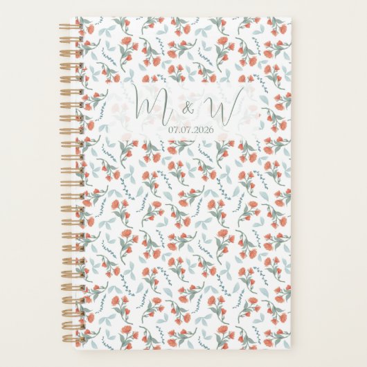 Boho Waterverf Bloemen Wedding Planner (Voorkant)