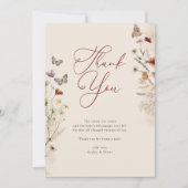 Boho Waterverf Bloemen Wildbloem Baby shower Bedankkaart (Voorkant)