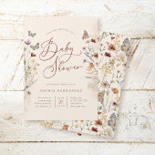 Boho Waterverf Bloemen Wildbloem Baby shower Kaart