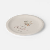 Boho Waterverf Bloemen Wildbloem Baby shower Papieren Bordje (Gekanteld)