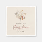 Boho Waterverf Bloemen Wildbloem Baby shower Servet (Voorkant)