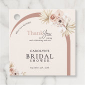 Boho Waterverf Bloemenboog Foto Vrijgezellenfeest Bedankjes Labels (Voorkant)