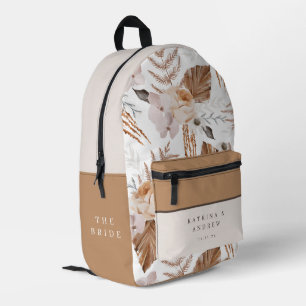 Boho Waterverf Bloemenbruid Rugzak