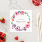 Boho Waterverf Bloemenkrans Bruidsdouche Servet (Insitu)