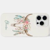 Boho Waterverf Bloemige Koeien Schedel Case-Mate iPhone Case (Achterkant (horizontaal))