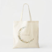 Boho Waterverf bloemkrans bruidsmeisje naam Tote Bag (Voorkant)