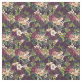 Boho Waterverf bloemmotief - Bourgogne Stof (Swatch)