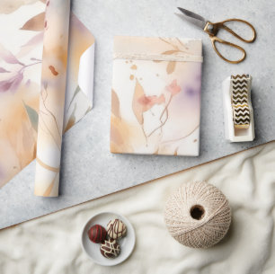 Boho Waterverf Bloemrijke Lentetuin Cadeaupapier