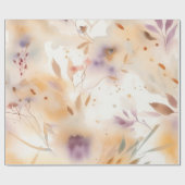 Boho Waterverf Bloemrijke Lentetuin Cadeaupapier (Vlak)