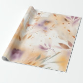 Boho Waterverf Bloemrijke Lentetuin Cadeaupapier (Uitgerold)