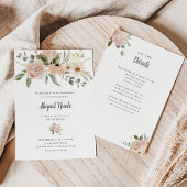 Boho Waterverf Bloemvleermuis Mitzvah met Details Kaart