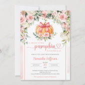 Boho waterverf blozen bloemenpolka dot pompoen kaart (Voorkant)