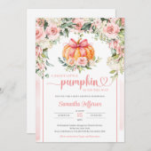 Boho waterverf blozen bloemenpolka dot pompoen kaart (Voorkant / Achterkant)