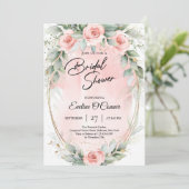 Boho waterverf blozen eucalyptus en goud kaart (Staand voorkant)