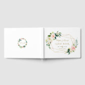 Boho Waterverf Blozende Crème Bloemen Gouden Bruil Gastenboek (Volledig)