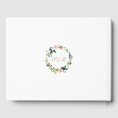 Boho Waterverf Blozende Crème Bloemen Gouden Bruil Gastenboek (Achterkant)