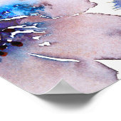 Boho Waterverf Blue Flowers Weddenschap Welkomstte Poster (Hoek)