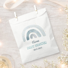 Boho Waterverf Blue Rainbow Baby shower Bedankzakje