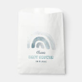 Boho Waterverf Blue Rainbow Baby shower Bedankzakje (Voorkant)