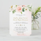 Boho Waterverf Blush Cream Flowers Weddenschap Kaart (Staand voorkant)