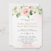 Boho Waterverf Blush Cream Flowers Weddenschap Kaart (Voorkant)