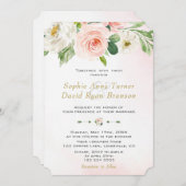 Boho Waterverf Blush Cream Flowers Weddenschap Kaart (Voorkant / Achterkant)