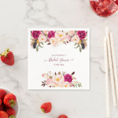 Boho Waterverf Blush Peonies Vrijgezellenfeest Servet (Insitu)