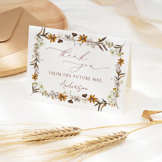 Boho Waterverf Botanisch Vrijgezellenfeest Bedankkaart