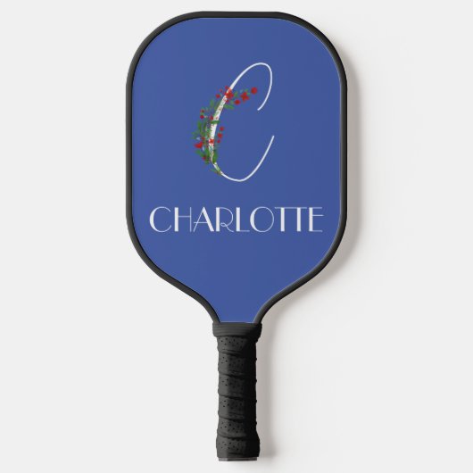 Boho waterverf botanische letter C Pickleball Paddle (Voorkant)