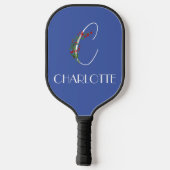 Boho waterverf botanische letter C Pickleball Paddle (Achterkant)