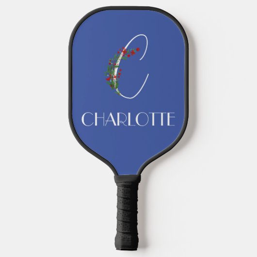 Boho waterverf botanische letter C Pickleball Paddle (Achterkant)