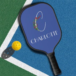 Boho waterverf botanische letter C Pickleball Paddle