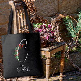 Boho waterverf botanische letter C Tote Bag