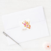 Boho Waterverf Botanische Roze Gouden Bruidsdouche Vierkante Sticker (Envelop)