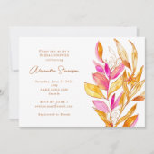 Boho Waterverf Botanische Roze Gouden Bruidsmeisje Kaart (Voorkant)