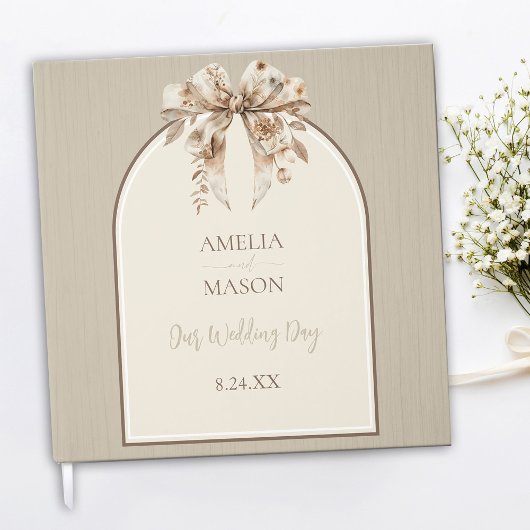 Boho Waterverf Bow bruiloft gastenboek