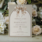 Boho Waterverf Bow Wedding Kaart