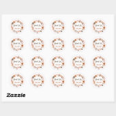 Boho Waterverf Burnt Sinaasappel aangepaste tekst Ronde Sticker (Vel)