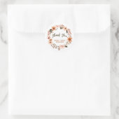 Boho Waterverf Burnt Sinaasappel aangepaste tekst Ronde Sticker (Tas)