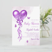 Boho Waterverf Butterfly Balloon Baby shower Kaart (Staand voorkant)