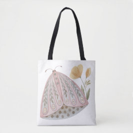 Boho Waterverf Butterfly Floral Boho Style Tote Bag