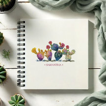 Boho Waterverf Cactus gepersonaliseerd Journaling