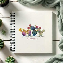 Boho Waterverf Cactus gepersonaliseerd Journaling Notitieboek
