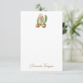 Boho Waterverf Cactus Pampas Plant Bruidsdouche Bedankkaart (Staand voorkant)