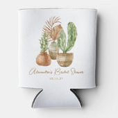 Boho Waterverf Cactus Pampas Plant Bruidsdouche Blikjeskoeler (Voorkant)