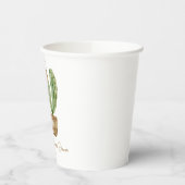 Boho Waterverf Cactus Pampas Plant Bruidsdouche Papieren Bekers (Links)
