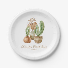 Boho Waterverf Cactus Pampas Plant Bruidsdouche Papieren Bordje