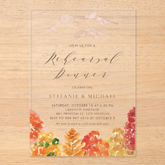 Boho Waterverf Cactus Zomerrepetitie Diner Acryl Uitnodigingen (Voorkant)